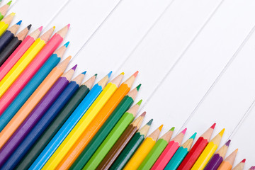 Color pencils isolated on white background