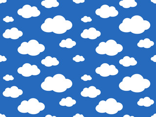 Cute Clouds Pattern. Endless Vector.