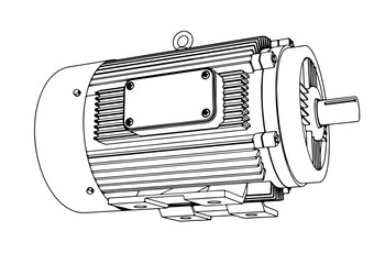 outline electric motor vector