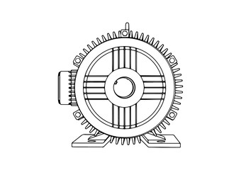 Obraz premium outline electric motor vector