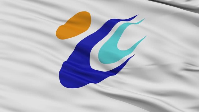 Tomi close up flag, nagano prefecture, realistic animation seamless loop - 10 seconds long