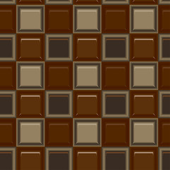 Square colored glass mozaic chocolate tile seamless vector pattern for wrapping, craft, fabric, wallpaper