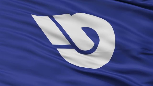 Toride close up flag, Ibaraki prefecture, realistic animation seamless loop - 10 seconds long