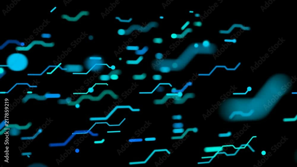 Poster the blue lines of the printed circuit boards move at different speeds.lines spreading from the cente