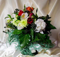 Chic and bright festive bouquet of flowers