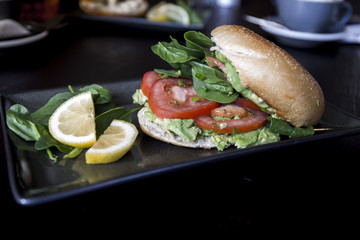  Bagel with avocado, tomato and vegetable