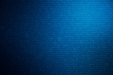 3D illustration digital code on blue background. Concept code, encrypted data.