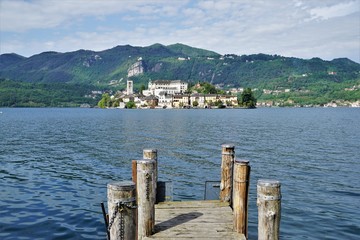 Look to  the Island of Saint Giulio, Lake Orta, Italy