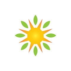 Sun rise Leaves Logo 