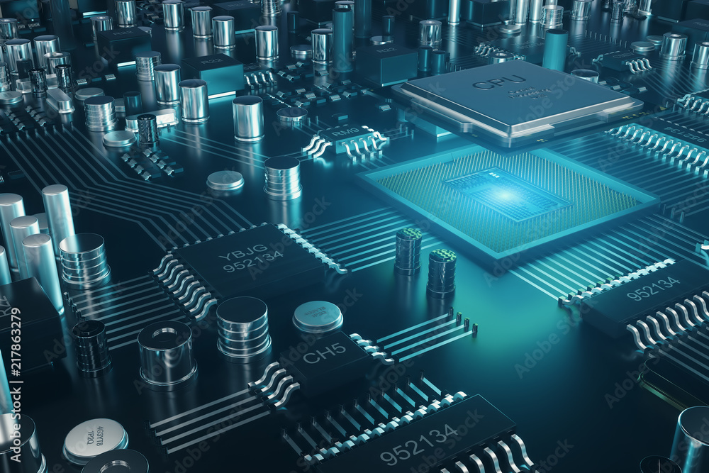 Poster circuit board. technology background. central computer processors cpu concept. motherboard digital c