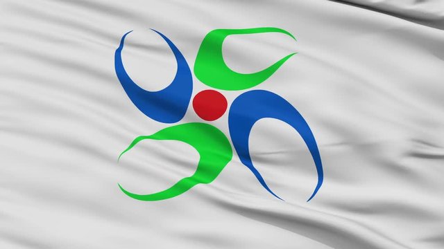 Uda close up flag, Nara prefecture, realistic animation seamless loop - 10 seconds long
