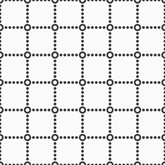 Abstract seamless pattern of dotted squares.