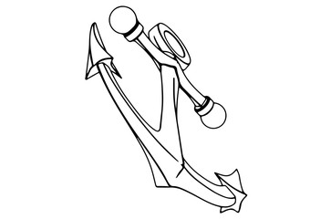 sketch of sea anchor vector