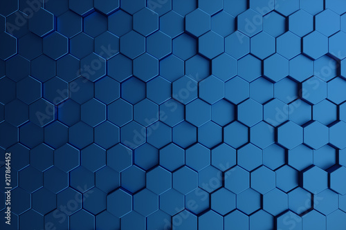 3d Illustration Abstract Dark Blue Of Futuristic Surface