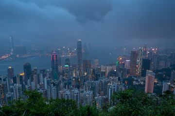 Obraz premium Hong Kong skyline. View from Victoria Peak.
