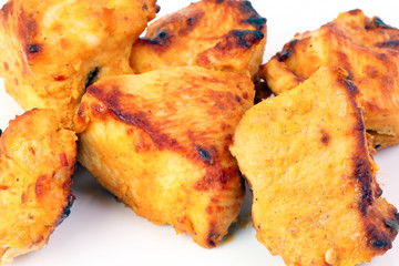 Chicken Shish Kebab Tawook Tikka grill on white background