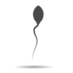Sperm icon. Vector black Silhouette of sperm.