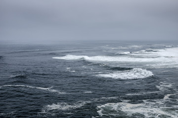 Nazare, Portugal - Stormy weather on the Atlantic Ocean