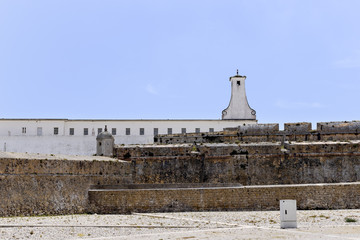 Fototapeta na wymiar Peniche, Portugal - The 16th century Fortaleza de Peniche - Peniche fortress - , now a municipal museum, served as a political prison under the Salazar regime