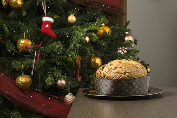 Panettone artigianale in una casa durante le feste di Natale