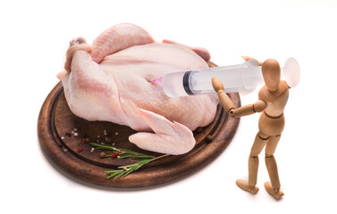 Injection into raw chicken isolated