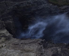 Detail of a blow hole Newquay Cornwall
