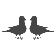 Two black pigeons icon or logo