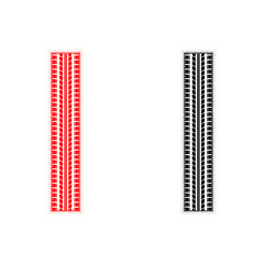 Red and black dotted tires