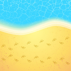 Summer beach with steps