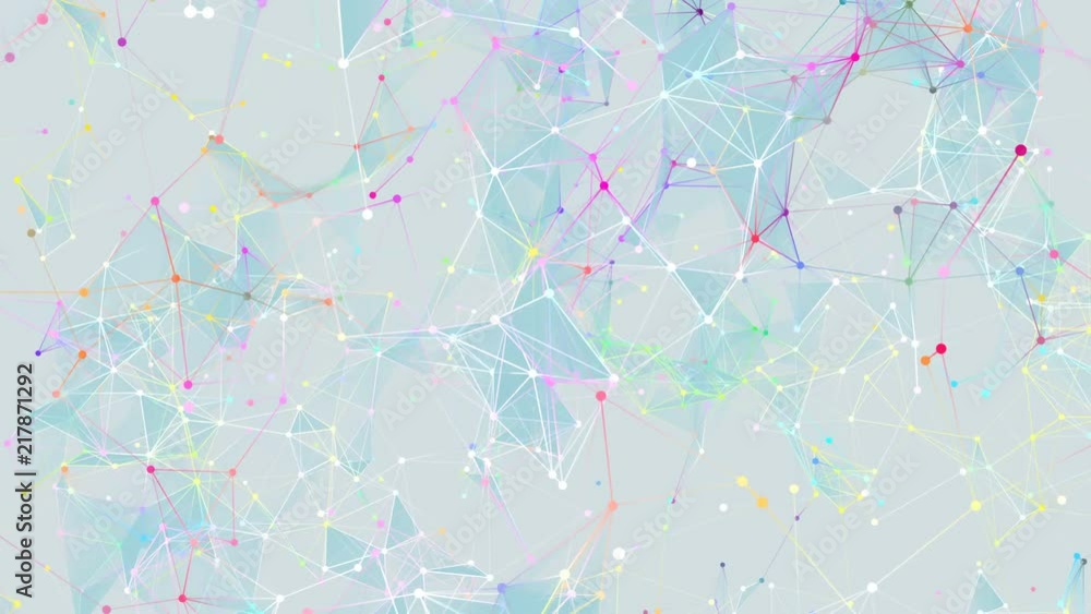 Poster colored faces. transforming faces. cluster of bonds. business plexus background. seamless loop.