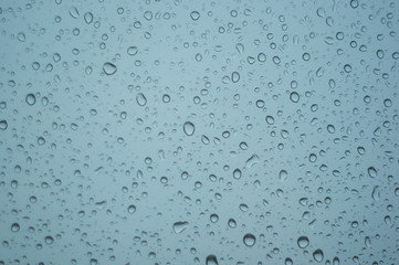 raindrops on the window glass, close up