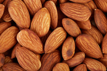 Almonds on a white background. Healthy food. Nuts.