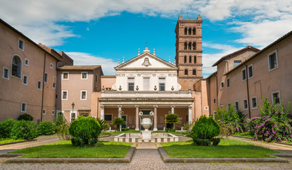 Fototapeta na wymiar Basilica of Santa Cecilia in Trastevere Church in Rome, Italy.