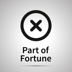Obraz premium Part of Fortune astronomical sign, simple black icon with shadow on gray