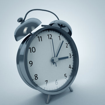 retro alarm clock on isolated background 3d illustration
