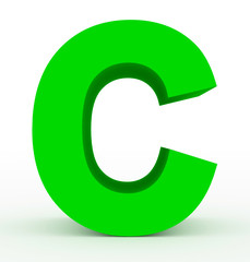 letter C 3d green isolated on white