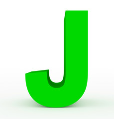 letter J 3d green isolated on white