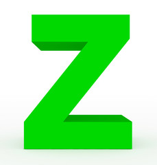 letter Z 3d green isolated on white