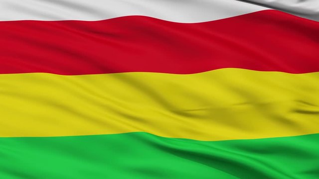 Aracataca  closeup flag, city of Colombia, realistic animation seamless loop - 10 seconds long