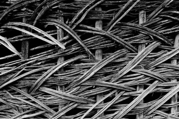 Wicker fence made of natural branches