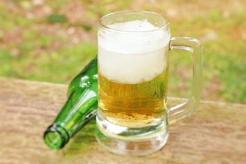 Mugs beer with foam