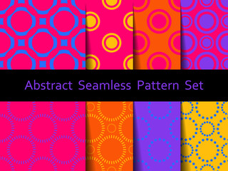 Abstract seamless colorful pattern set. Nice and beautiful modern vector graphic illustration