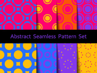 Abstract seamless colorful pattern set. Nice and beautiful modern vector graphic illustration