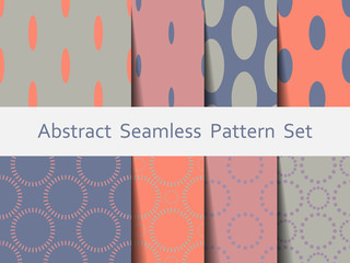 Abstract seamless pastel pattern set. Nice and beautiful modern vector graphic illustration