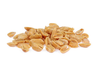 peanuts with salt isolated on white background