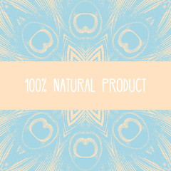 Greeting card with peacock feathers motif Vector