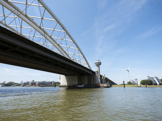 Fototapeta premium van brienenoordbrug over river Nieuwe Maas in city of rotterdam in the netherlands