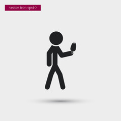 Man with ice cream icon. Simple travel element illustration. Holiday symbol design from summer collection. Can be used in web and mobile.