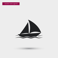 Yacht icon. Simple travel element illustration. Holiday symbol design from summer collection. Can be used in web and mobile.