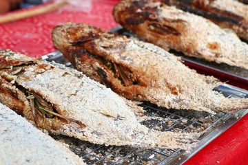 Fish grilled salt at street food